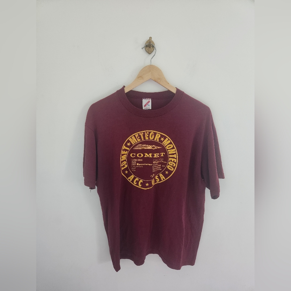 Vintage Jerzees Mercury Comet 1988 Graphic Tee Single Stitch Size XL, fits Large